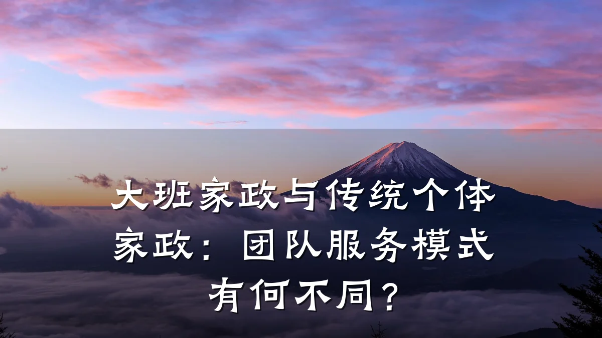 大班家政与传统个体家政：团队服务模式有何不同？